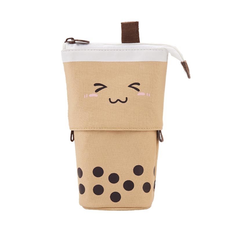 Wholesale Milk Tea Drop Down Canvas Pencil Case